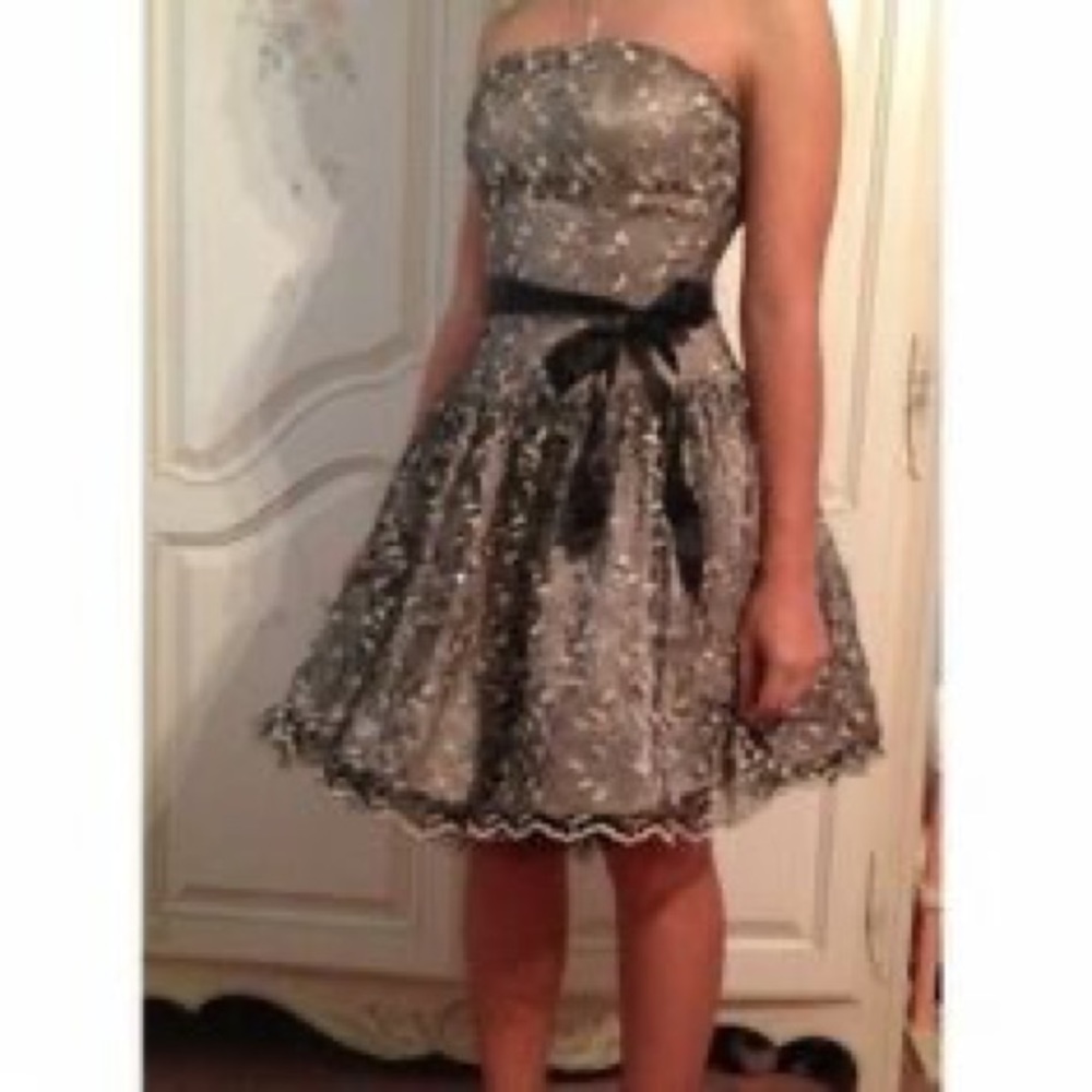 Jessica McClintock strapless embroidered dress - Picture 3 of 7